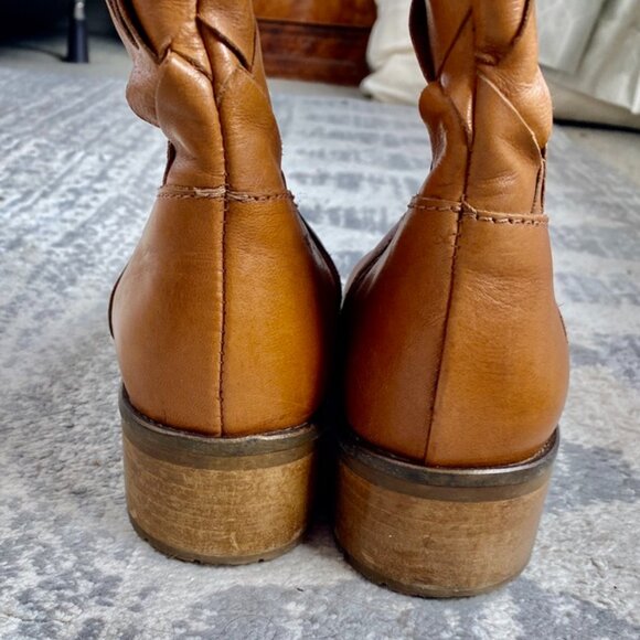 Fabianelli Tan Woven Leather Lined Boots - Picture 6 of 8